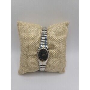 Vintage Pulsar Two Tone Oval Wristwatch Dark Blue Quartz